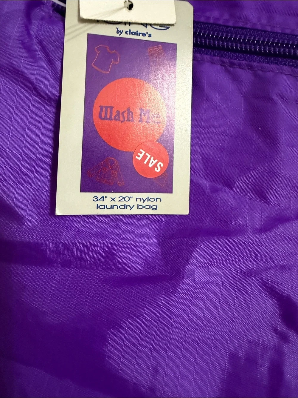Brand new purple Nylon Laundry bag 34x20 “ WASH ME “ Great for college by Claire